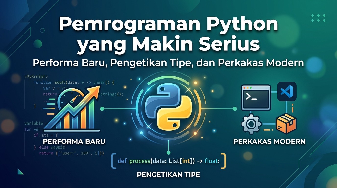 Pemrograman Python yang Makin Serius: Performa Baru, Pengetikan Tipe, dan Perkakas Modern