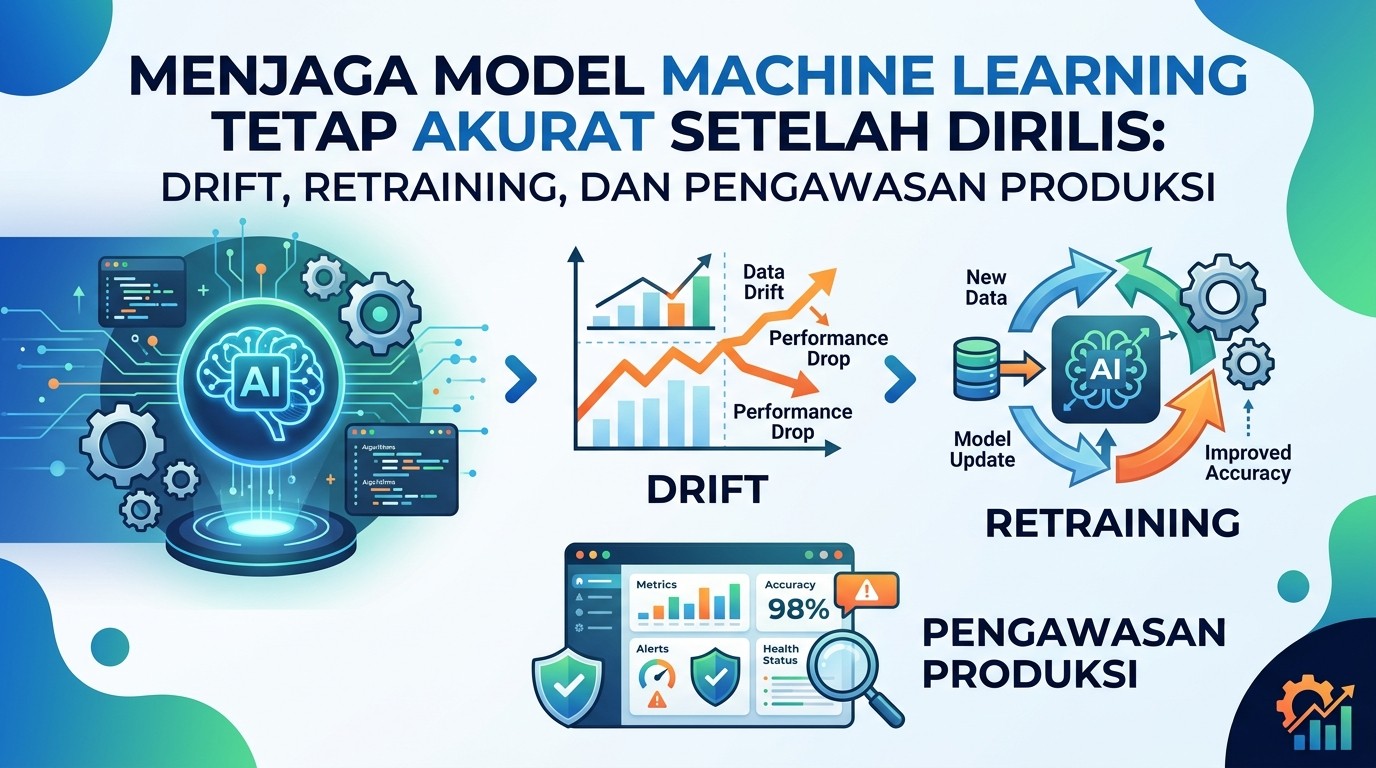 Menjaga Model Machine Learning Tetap Akurat Setelah Dirilis: Drift, Retraining, dan Pengawasan Produksi