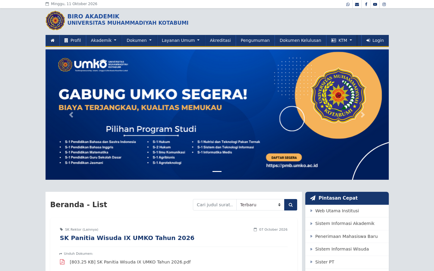 Portal Biro Akademik (BAAK)