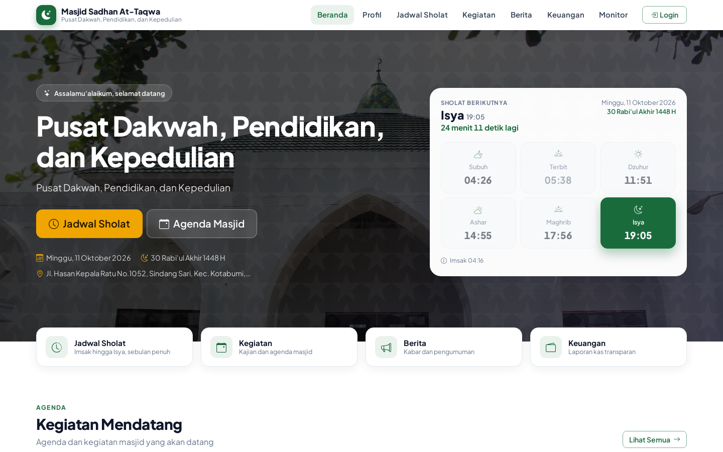 Sistem Informasi Masjid Sadhan At-Taqwa