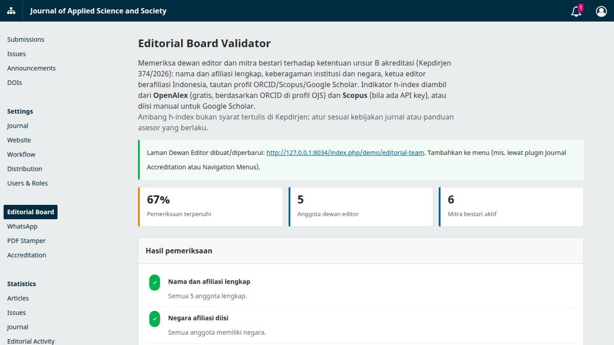 Editorial Board Validator – OJS Plugin