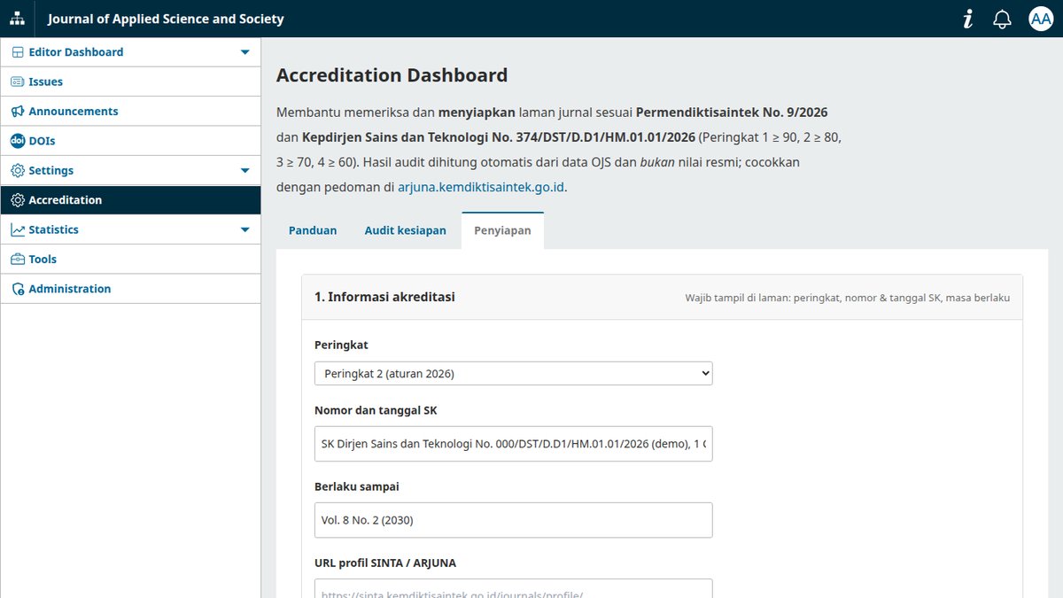 Journal Accreditation (Indonesia) – OJS Plugin