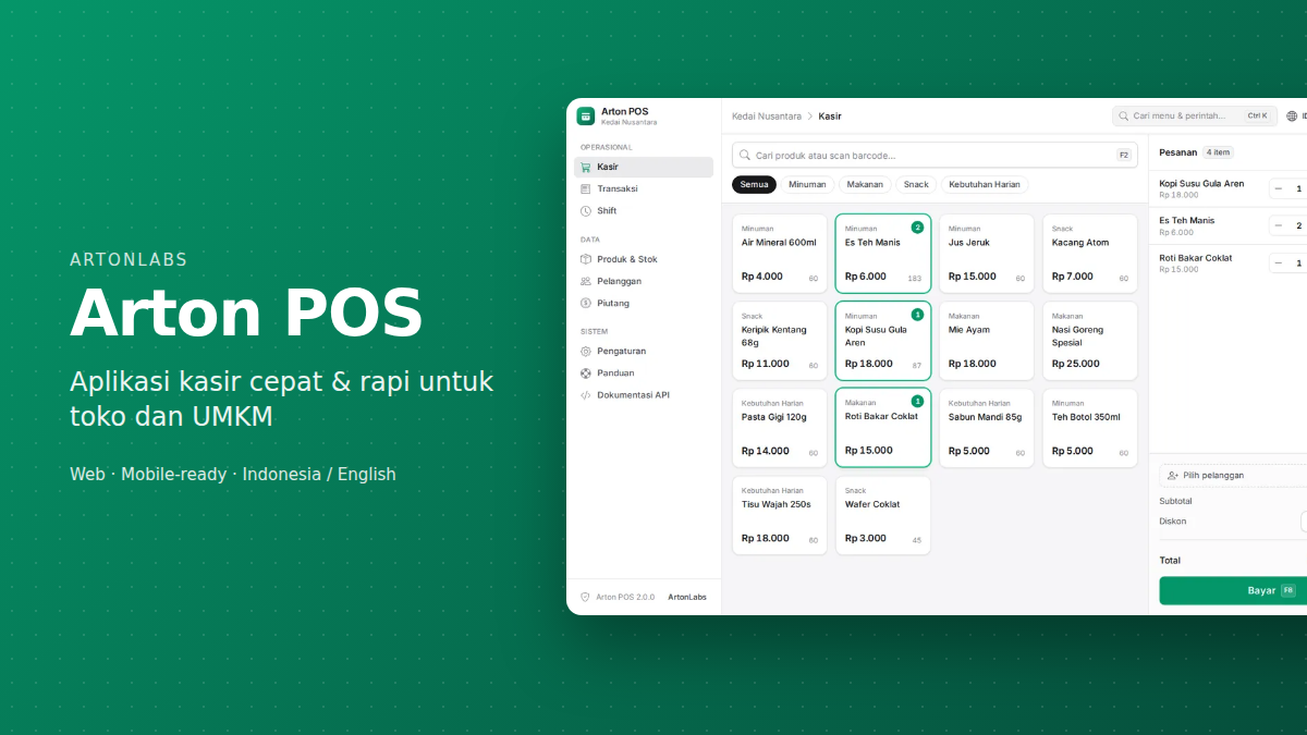 Aplikasi Arton POS: Kasir & Penjualan untuk UMKM