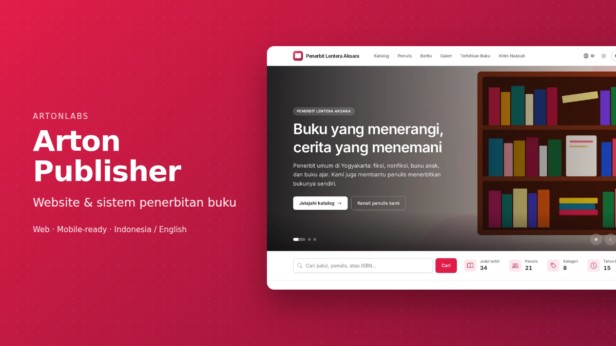 Aplikasi Arton Publisher: Website & Sistem Penerbitan Buku