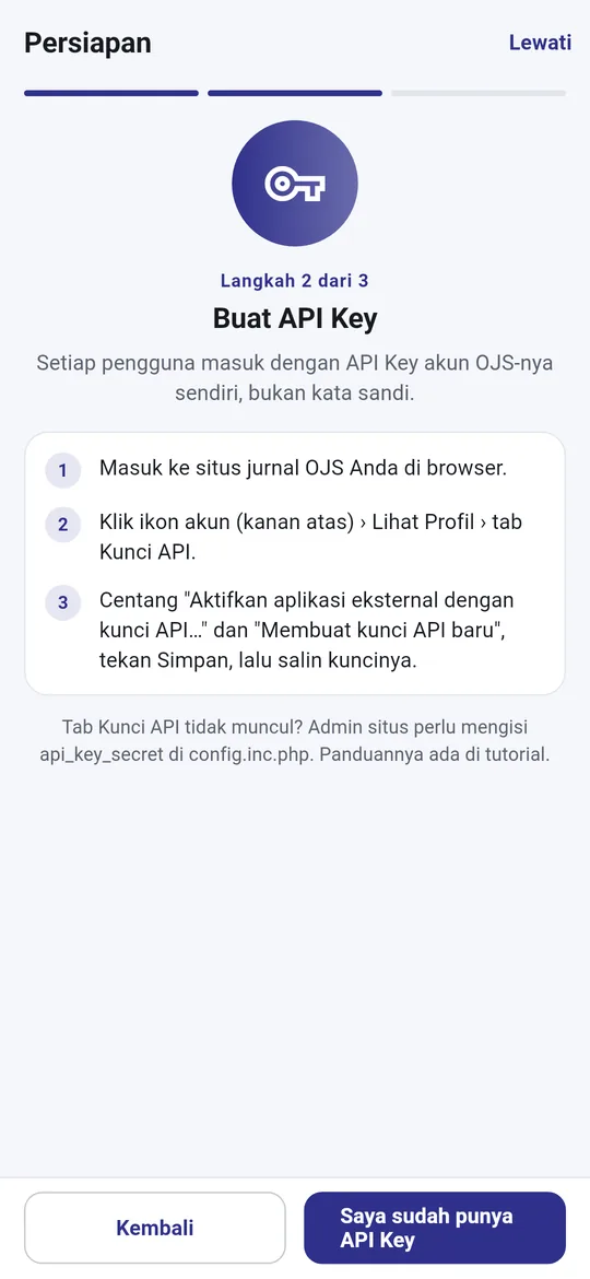 Persiapan: Kunci API